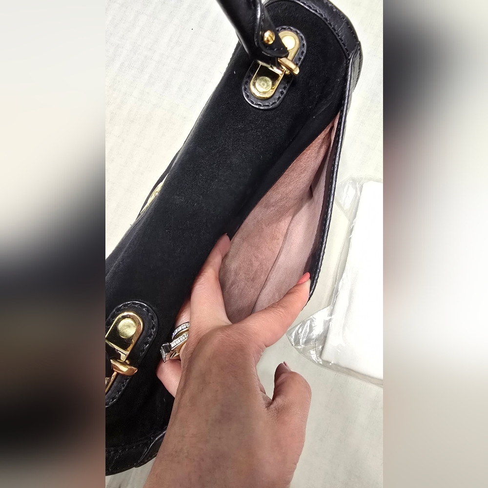 Marc Jacobs Black Suede Top-Handle Shoulder Bag - Picture 8 of 17